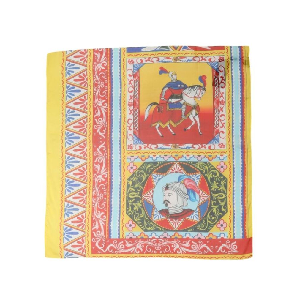Dolce & Gabbana Multicolor Silk Printed Square Foulard Women's Scarf